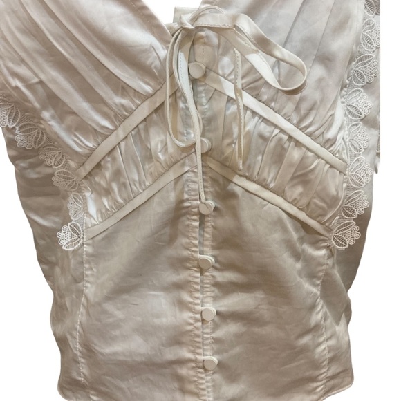 Self-Portrait white Broderie Anglais corset top 10 NEW - Picture 3 of 5